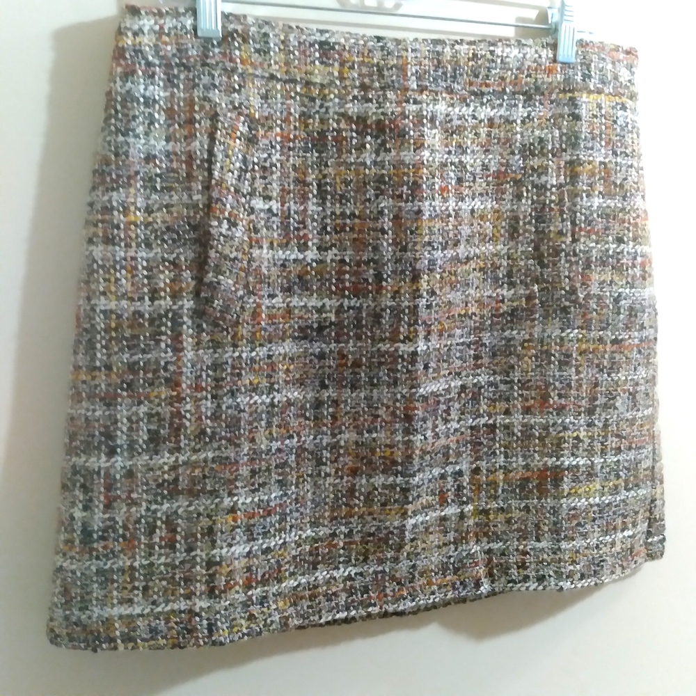 LOFT Multi-Color Tweed Mini Skirt Chunky Modern‎ Academia Y2K Preppy Women's 10